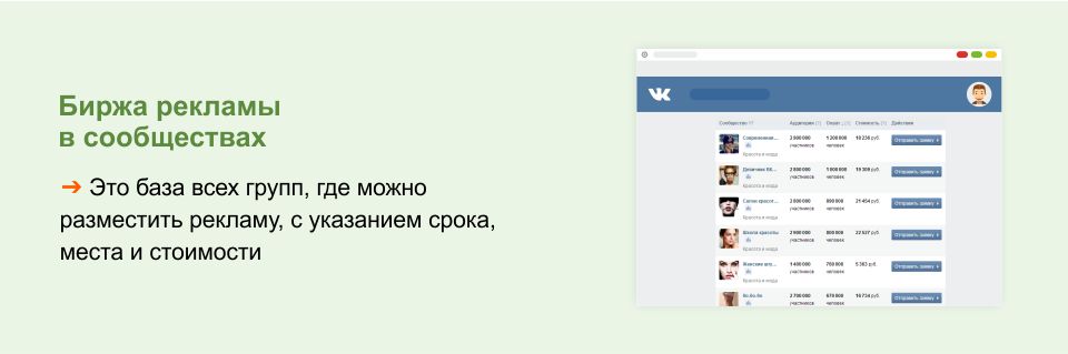 Биржа рекламы в сообществах ВК